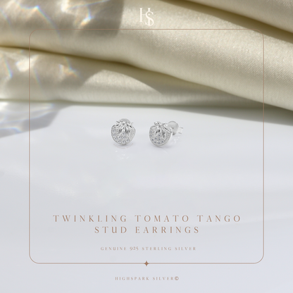 Twinkling Tomate Tango Stud Earrings in 925 Sterling Silver For Women