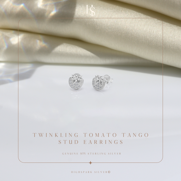 Twinkling Tomate Tango Stud Earrings in 925 Sterling Silver For Women