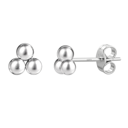 Trinity Cluster Stud Earrings in 925 Sterling Silver For Women