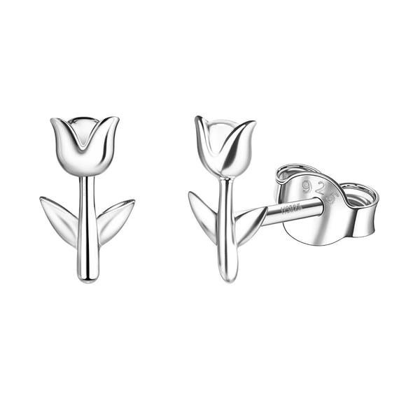 Classic Rose Stud Earring in 925 Sterling Silver For Women