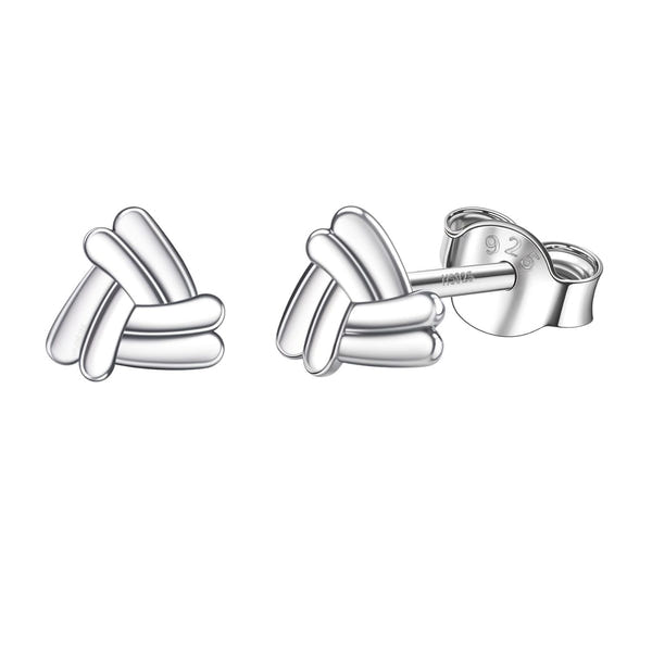 Eternal Bond Knot Stud Earring in 925 Sterling Silver For Women