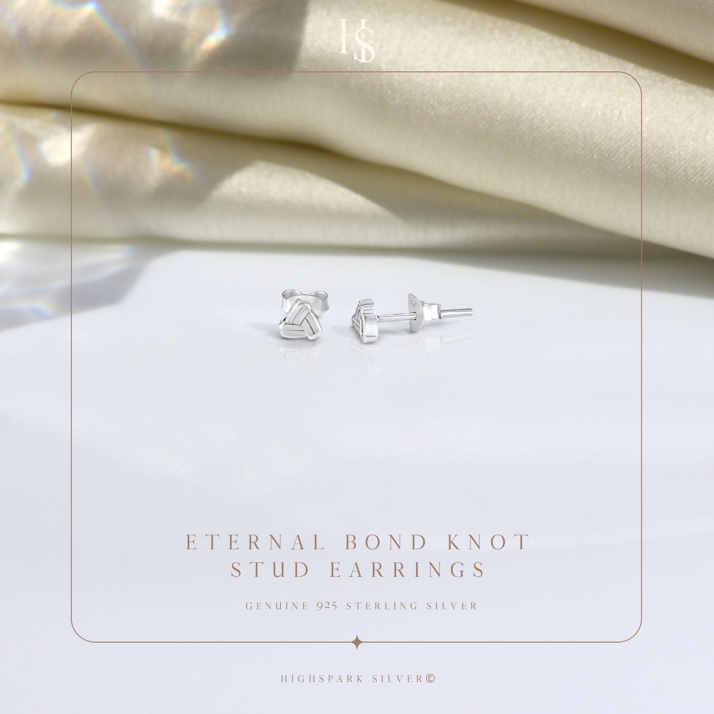 Eternal Bond Knot Stud Earring in 925 Sterling Silver For Women