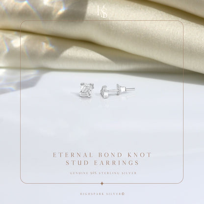 Eternal Bond Knot Stud Earring in 925 Sterling Silver For Women