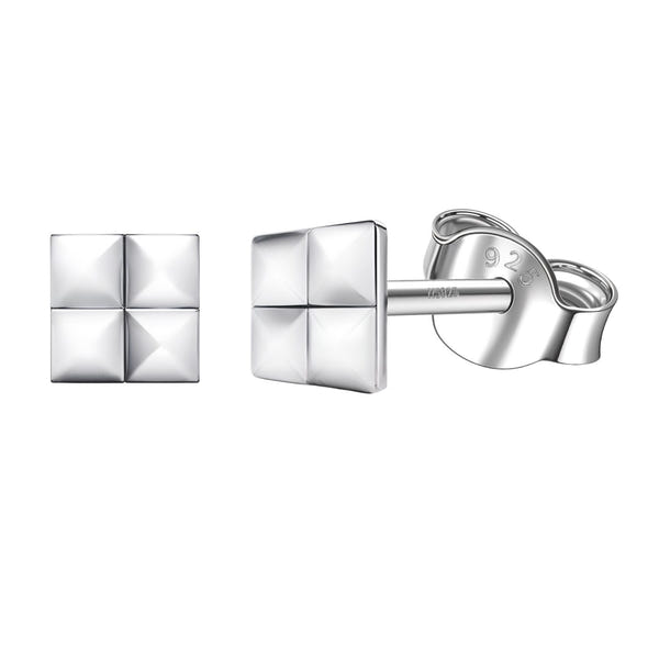 Square Design Stud Earring in 925 Sterling Silver For Women