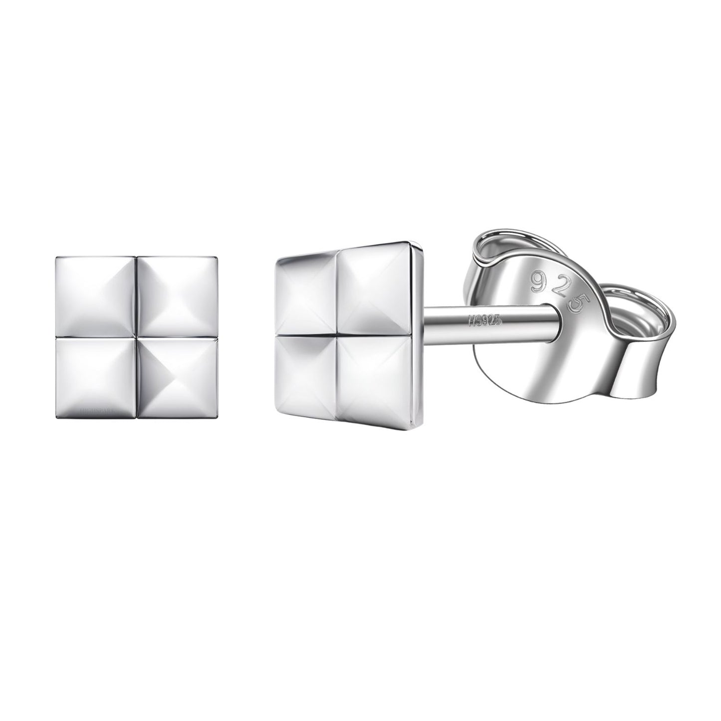 Square Design Stud Earring in 925 Sterling Silver For Women