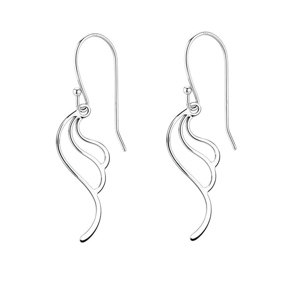Grace Curve Leaf Dangle Earring in 925 Sterling Silver For Women