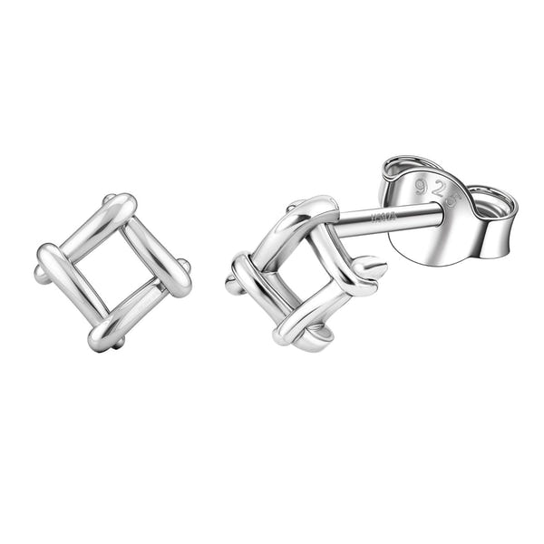 Designer Hashtag Stud Earring in 925 Sterling Silver For Women