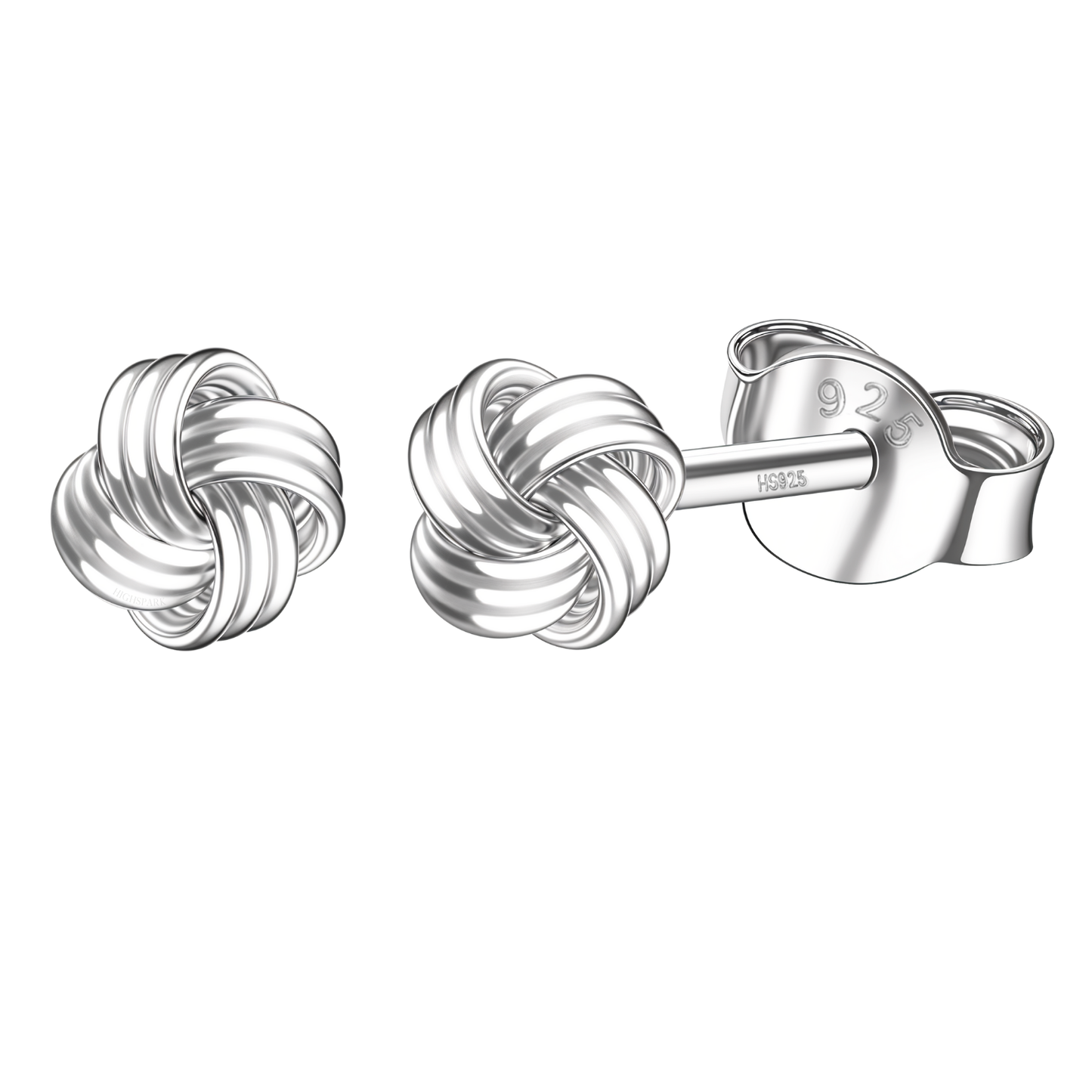 Endless Love Knot Stud Earrings in 925 Sterling Silver For Women