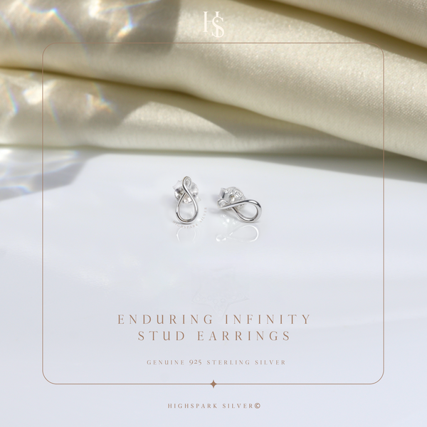 Enduring Infinity Stud Earrings in 925 Sterling Silver With Stunning Shine for Women