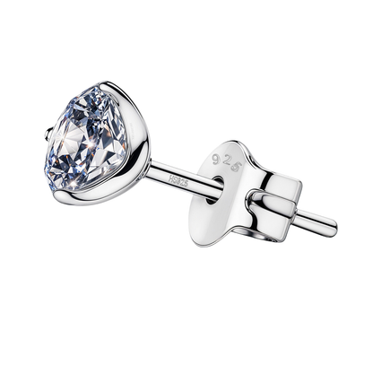 Martini Solitaire Stud Earrings for Men | 925 Sterling Silver