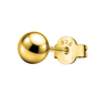 Mens Gold Earrings, Gold-Plated Ball Studs for Men, 925 Silver