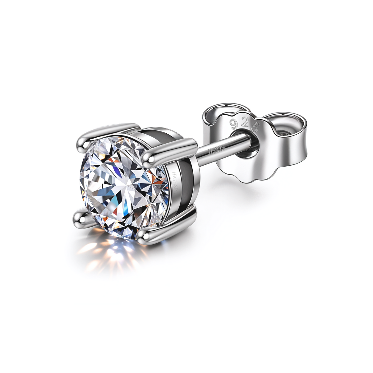 Round Solitaire Stud Earrings for Men | 925 Sterling Silver