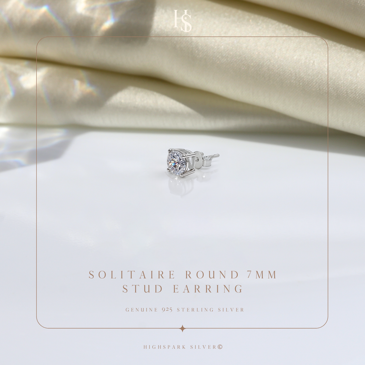 Round Solitaire Stud Earrings for Men | 925 Sterling Silver