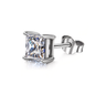 Square Solitaire Studs for Men in 925 Sterling Silver