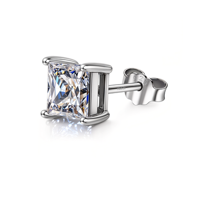 Square Solitaire Studs for Men in 925 Sterling Silver