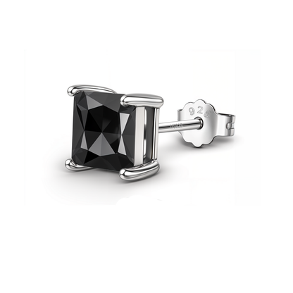Men's Silver Martini Square Stud Earring in 925 Sterling Silver