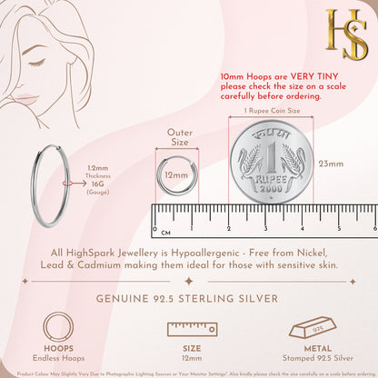 Silver Hoop Earrings | Classic 925 Sterling Silver Hoops