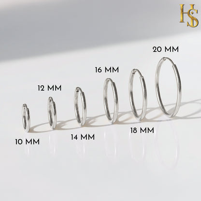Silver Hoop Earrings | Classic 925 Sterling Silver Hoops