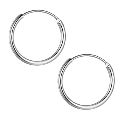 Silver Hoop Earrings | Classic 925 Sterling Silver Hoops