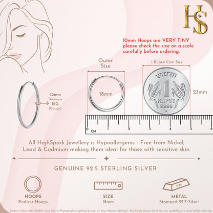 Silver Hoop Earrings | Classic 925 Sterling Silver Hoops