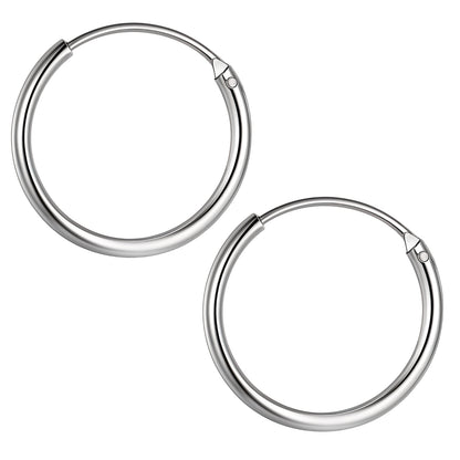 Silver Hoop Earrings | Classic 925 Sterling Silver Hoops