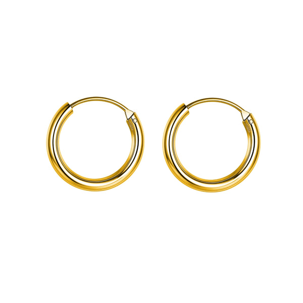 Plain Gold Sleeper Hoop Earrings in Gold-Plated Sterling Silver