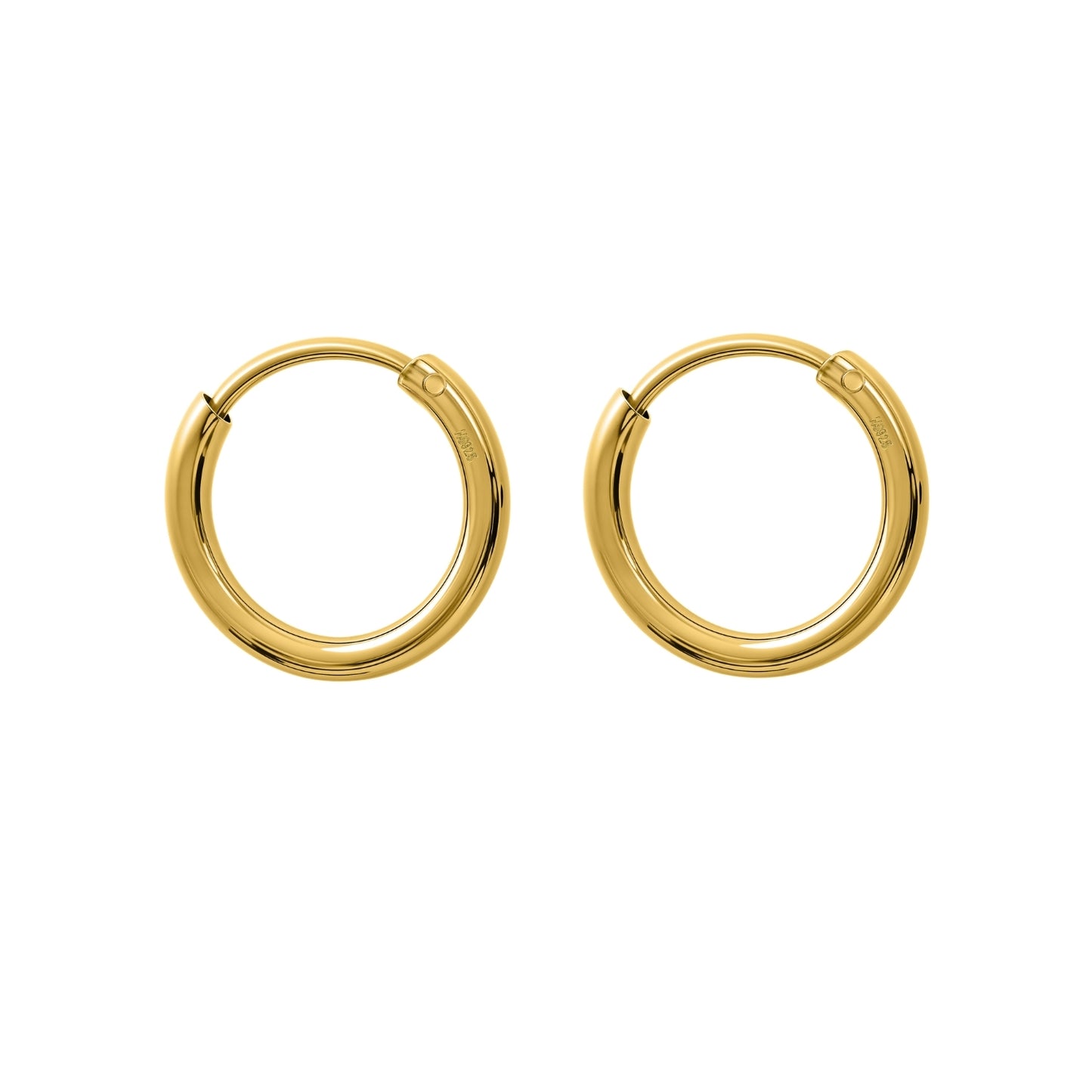 Plain Gold Sleeper Hoop Earrings in Gold-Plated Sterling Silver