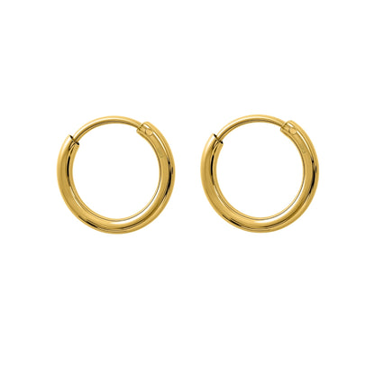 Plain Gold Sleeper Hoop Earrings in Gold-Plated Sterling Silver