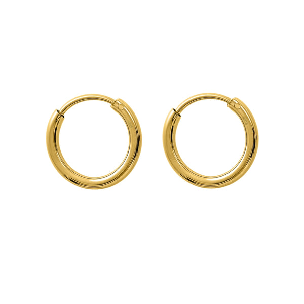 Plain Gold Sleeper Hoop Earrings in Gold-Plated Sterling Silver