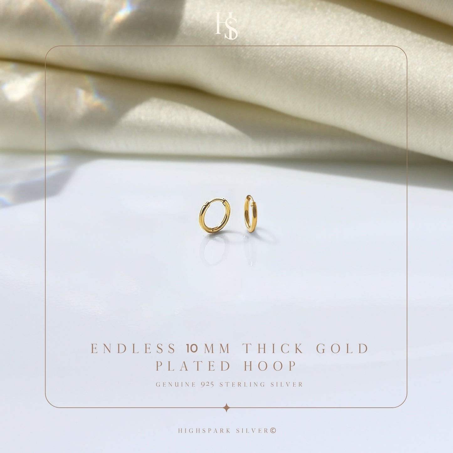 Plain Gold Sleeper Hoop Earrings in Gold-Plated Sterling Silver