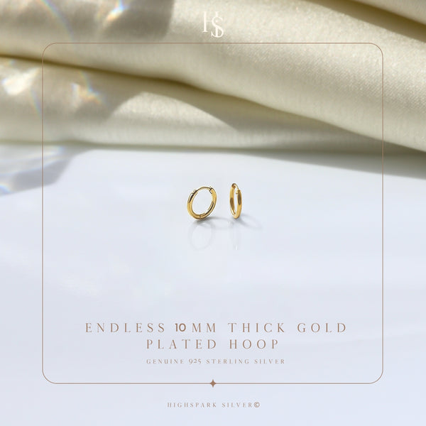Plain Gold Sleeper Hoop Earrings in Gold-Plated Sterling Silver