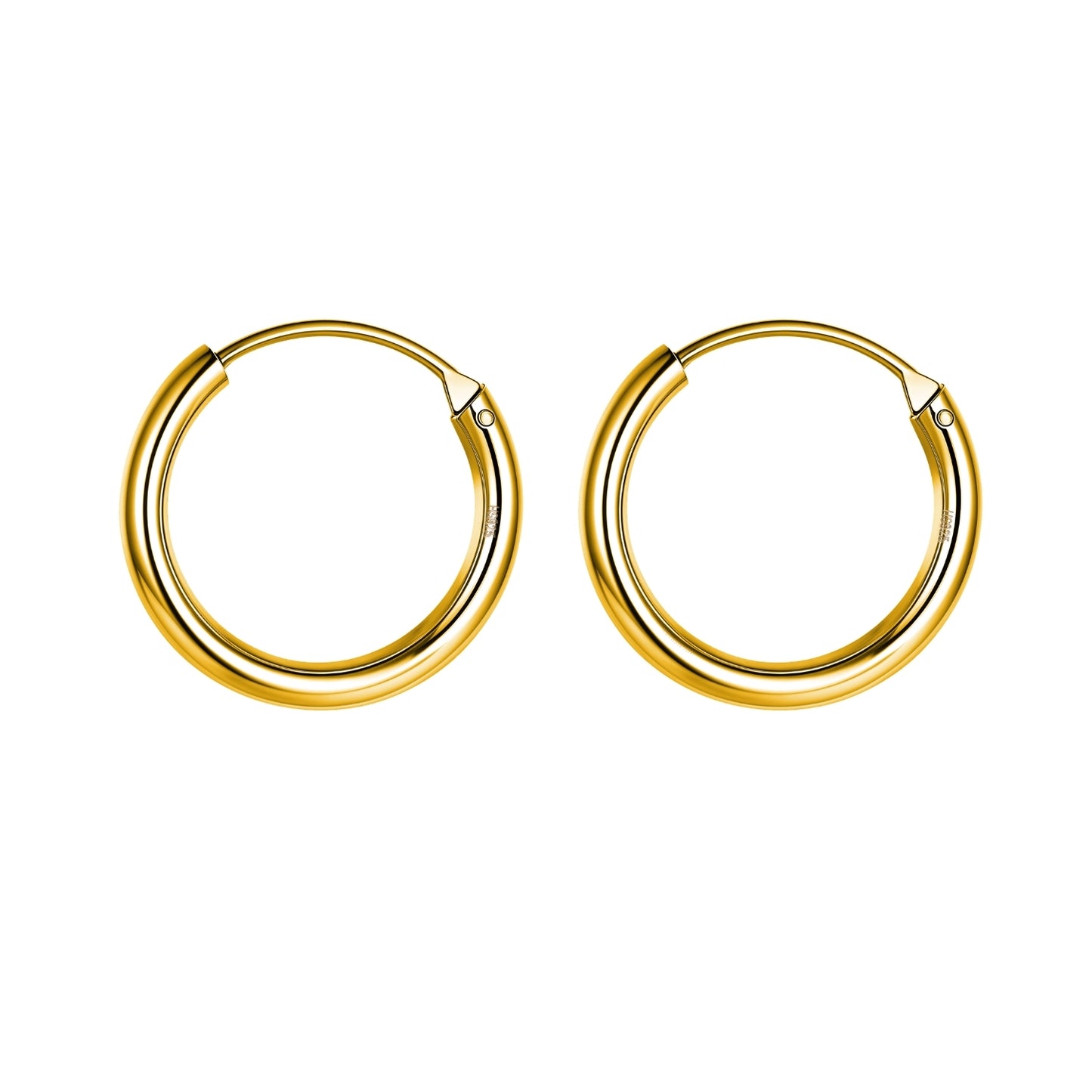Plain Gold Sleeper Hoop Earrings in Gold-Plated Sterling Silver