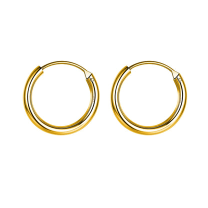 Plain Gold Sleeper Hoop Earrings in Gold-Plated Sterling Silver