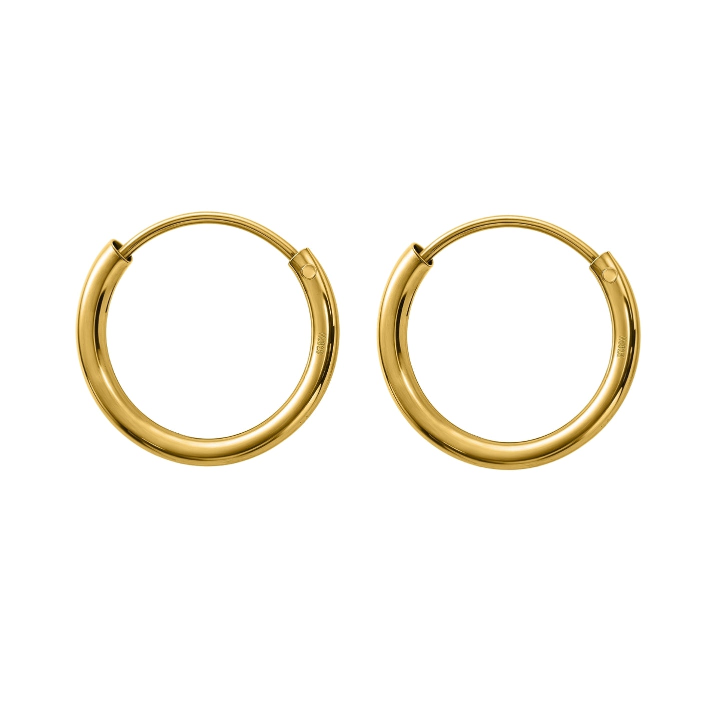 Plain Gold Sleeper Hoop Earrings in Gold-Plated Sterling Silver