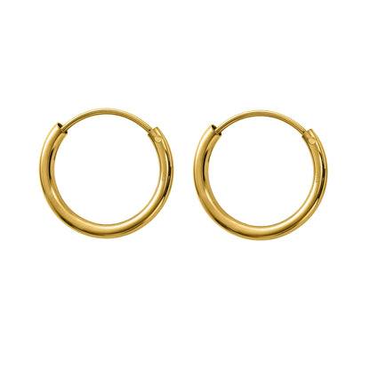 Plain Gold Sleeper Hoop Earrings in Gold-Plated Sterling Silver