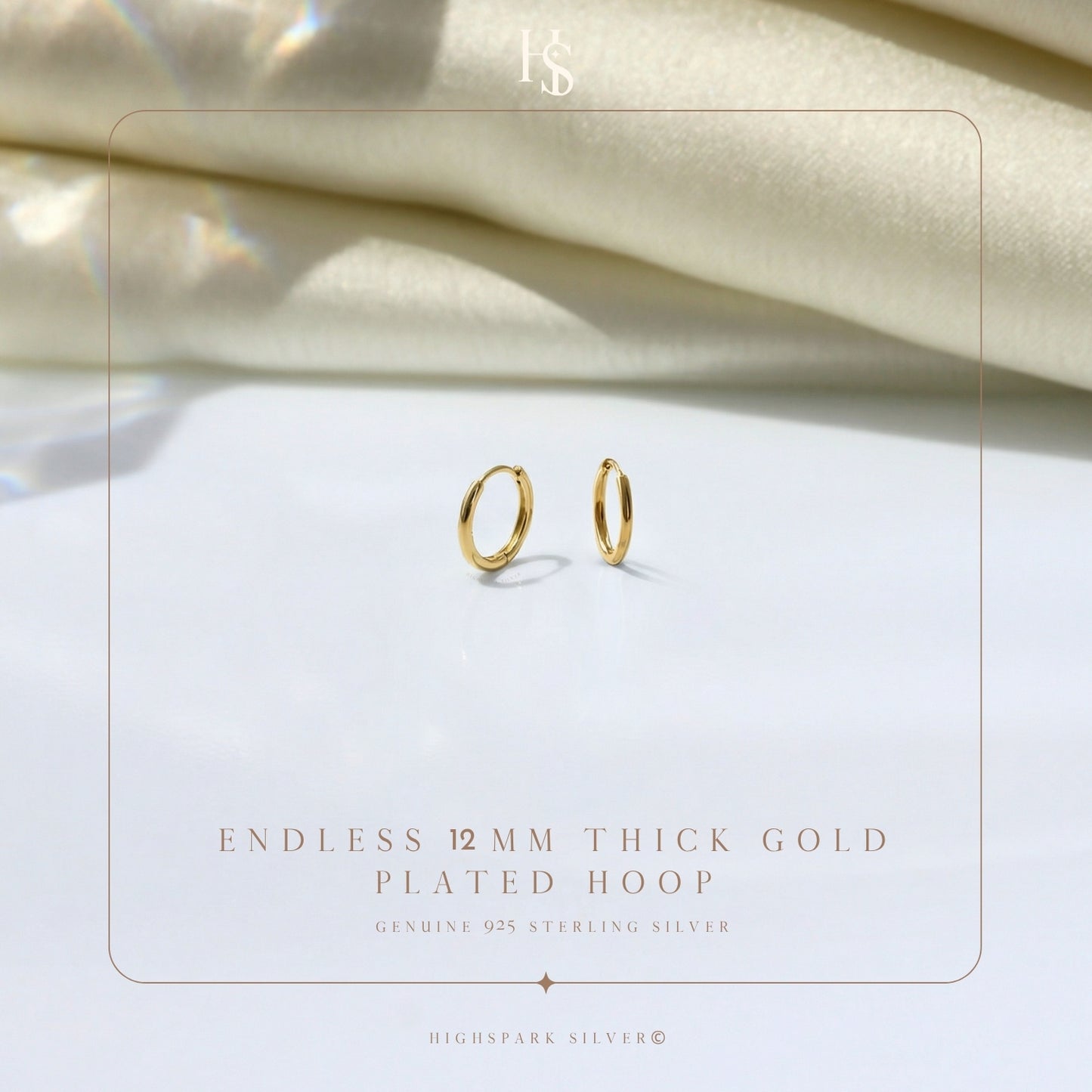 Plain Gold Sleeper Hoop Earrings in Gold-Plated Sterling Silver