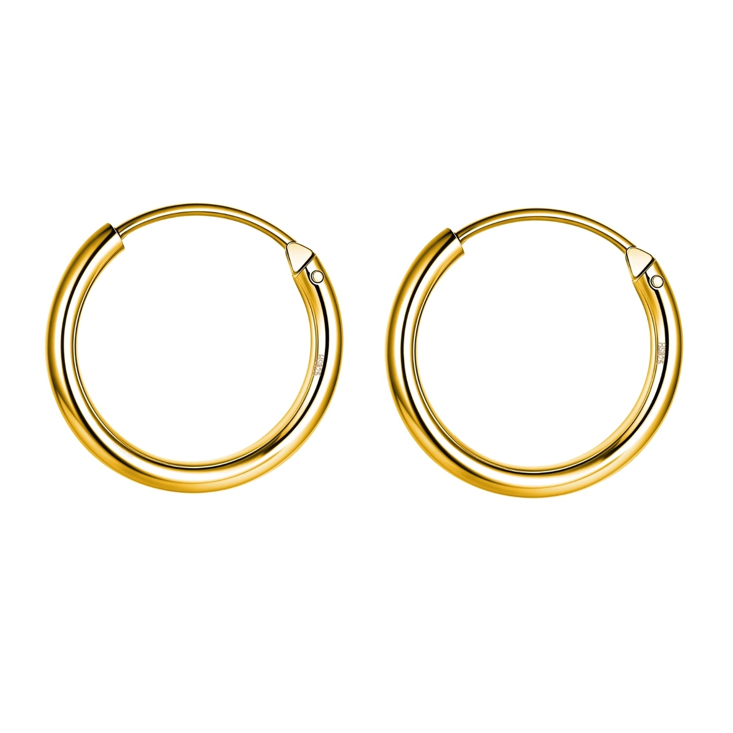 Plain Gold Sleeper Hoop Earrings in Gold-Plated Sterling Silver