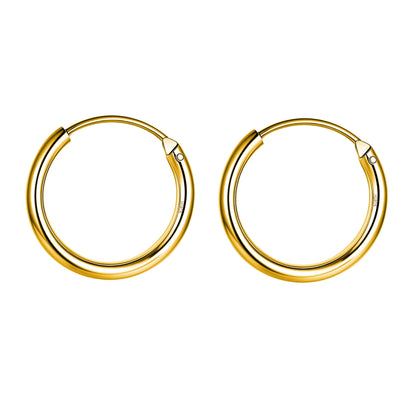 Plain Gold Sleeper Hoop Earrings in Gold-Plated Sterling Silver