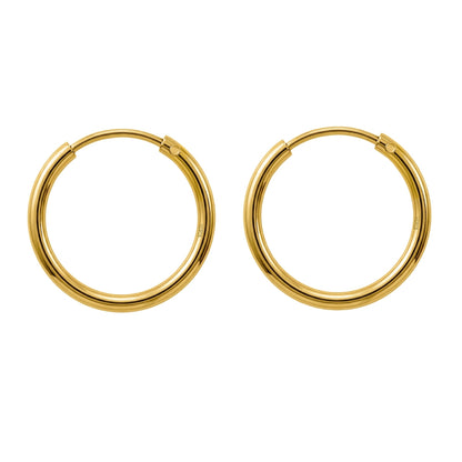 Plain Gold Sleeper Hoop Earrings in Gold-Plated Sterling Silver