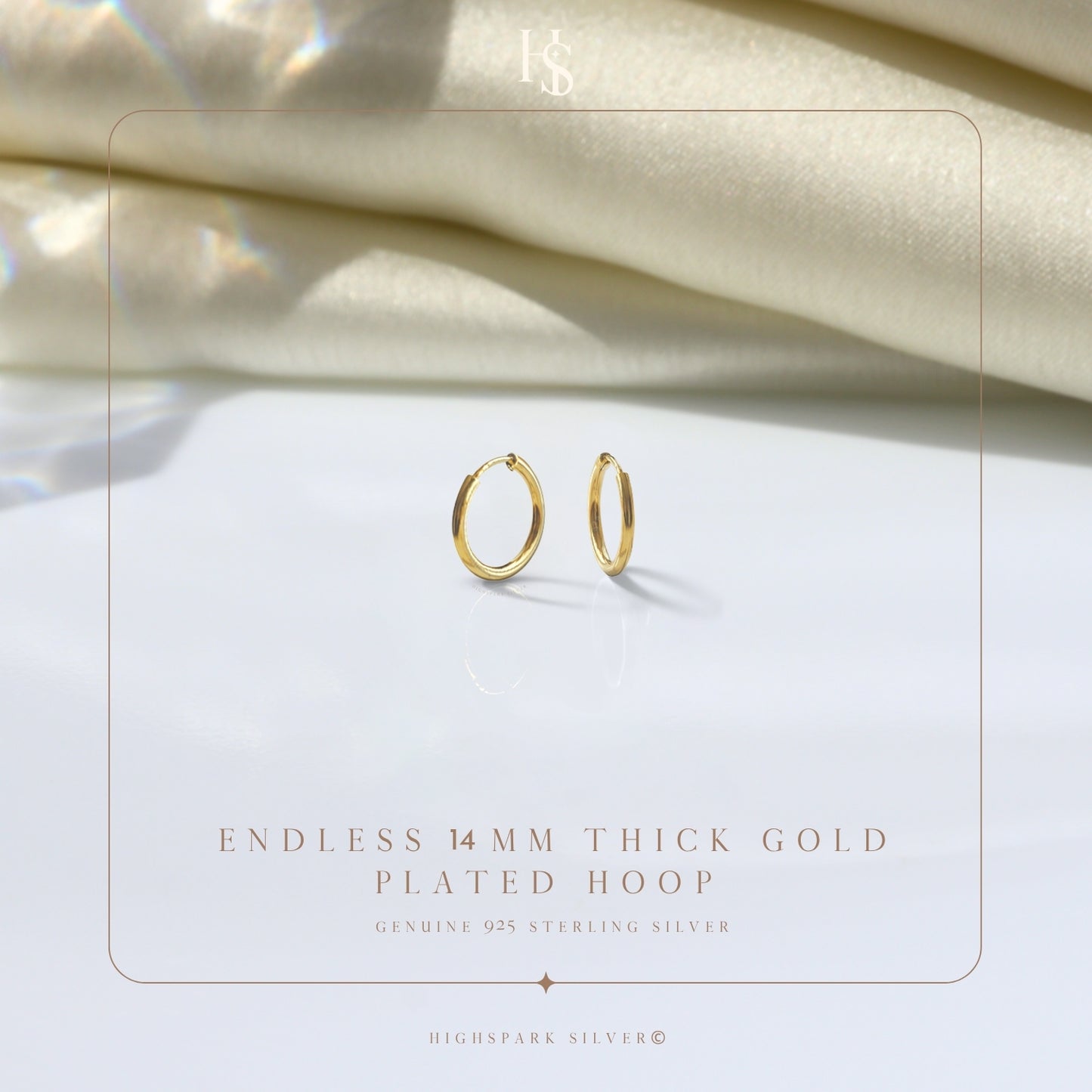 Plain Gold Sleeper Hoop Earrings in Gold-Plated Sterling Silver