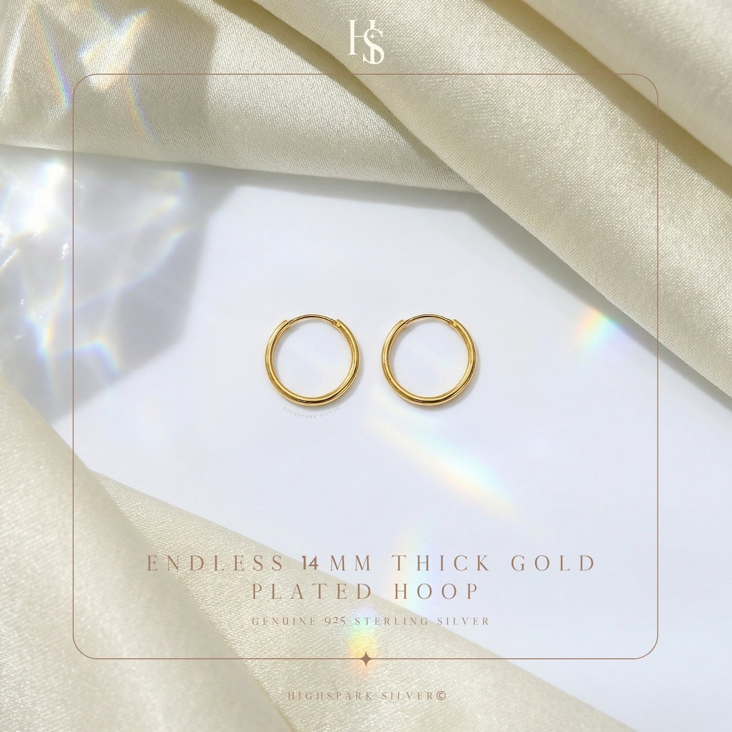 Plain Gold Sleeper Hoop Earrings in Gold-Plated Sterling Silver