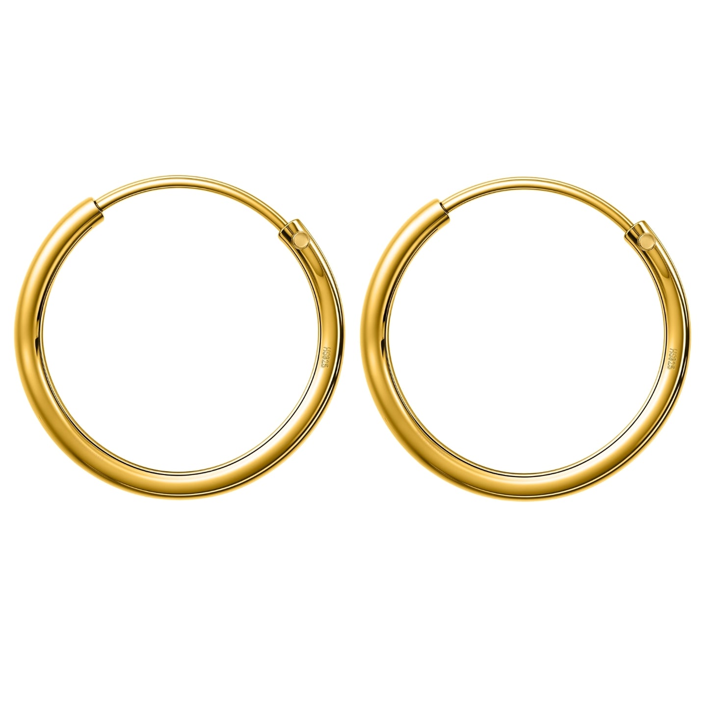 Plain Gold Sleeper Hoop Earrings in Gold-Plated Sterling Silver