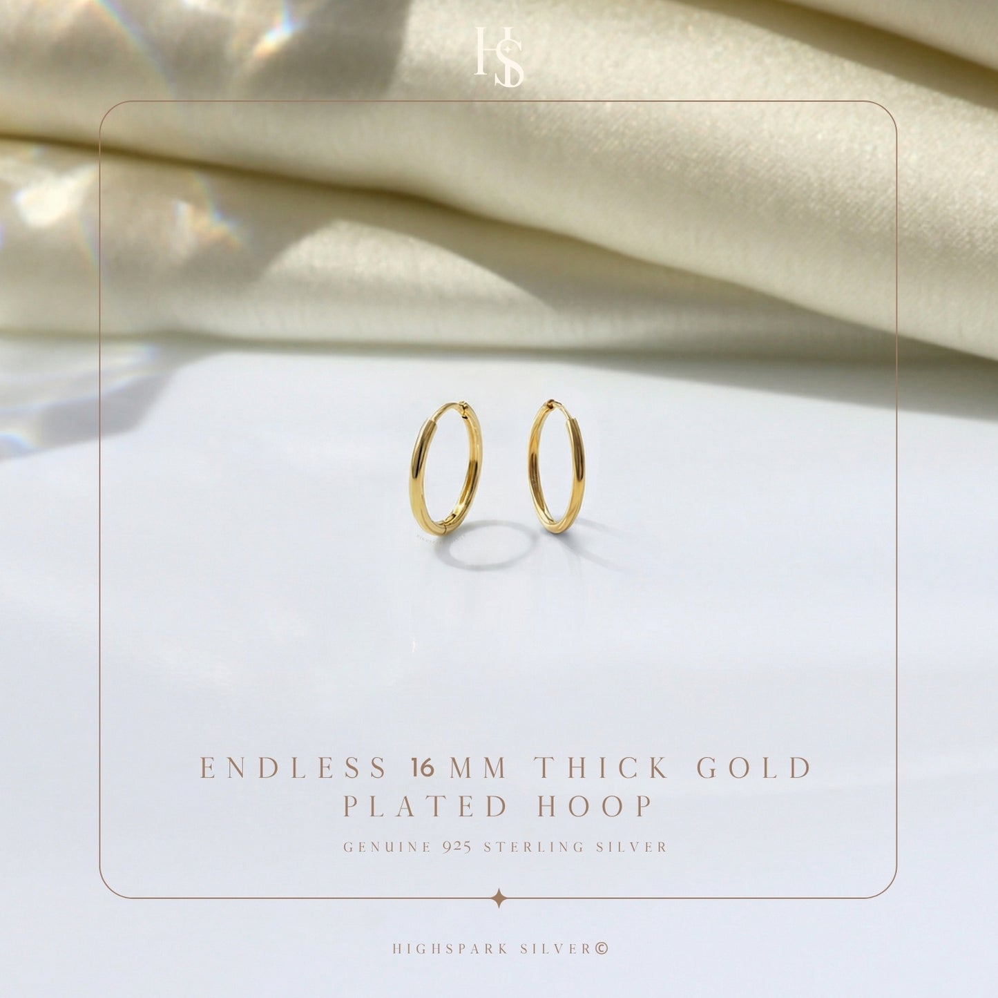 Plain Gold Sleeper Hoop Earrings in Gold-Plated Sterling Silver