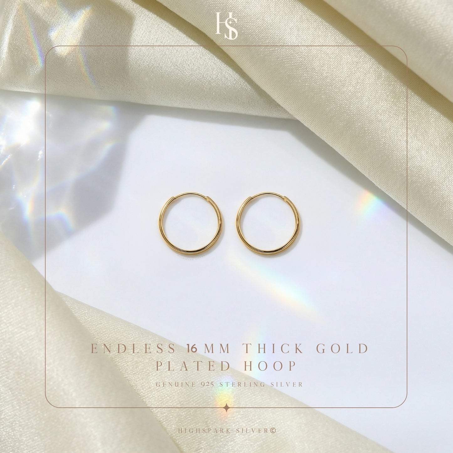 Plain Gold Sleeper Hoop Earrings in Gold-Plated Sterling Silver