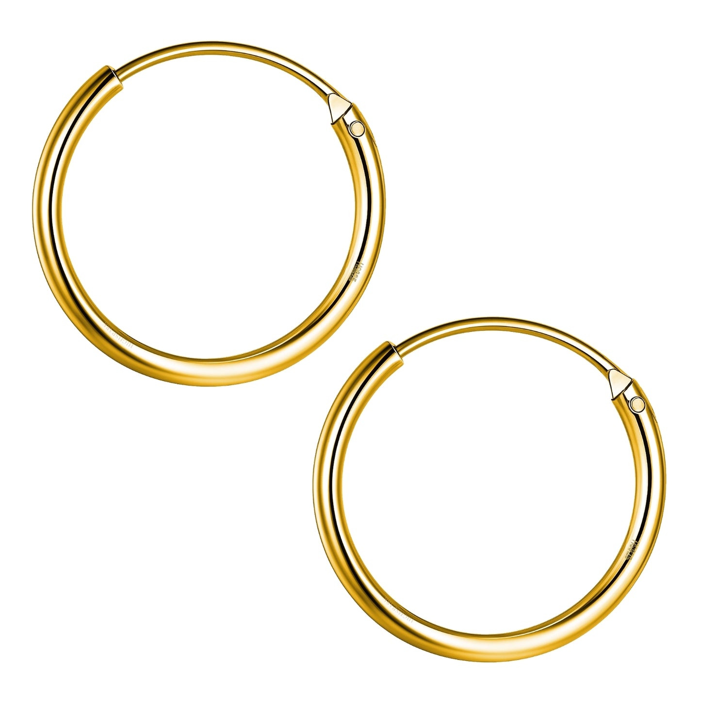 Plain Gold Sleeper Hoop Earrings in Gold-Plated Sterling Silver
