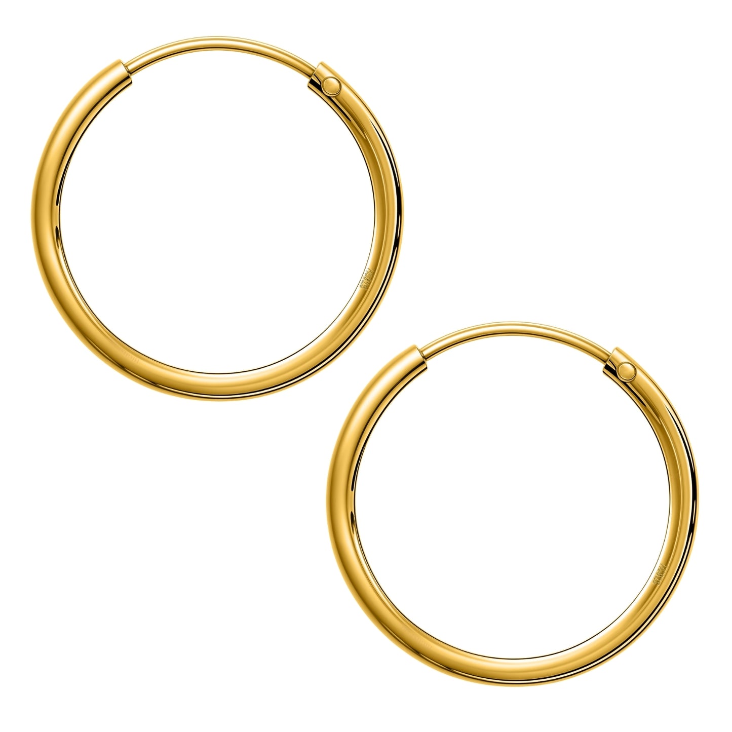 Plain Gold Sleeper Hoop Earrings in Gold-Plated Sterling Silver