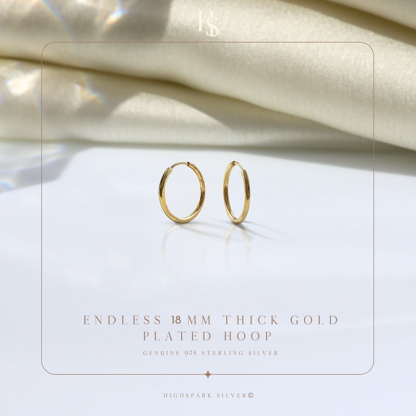 Plain Gold Sleeper Hoop Earrings in Gold-Plated Sterling Silver