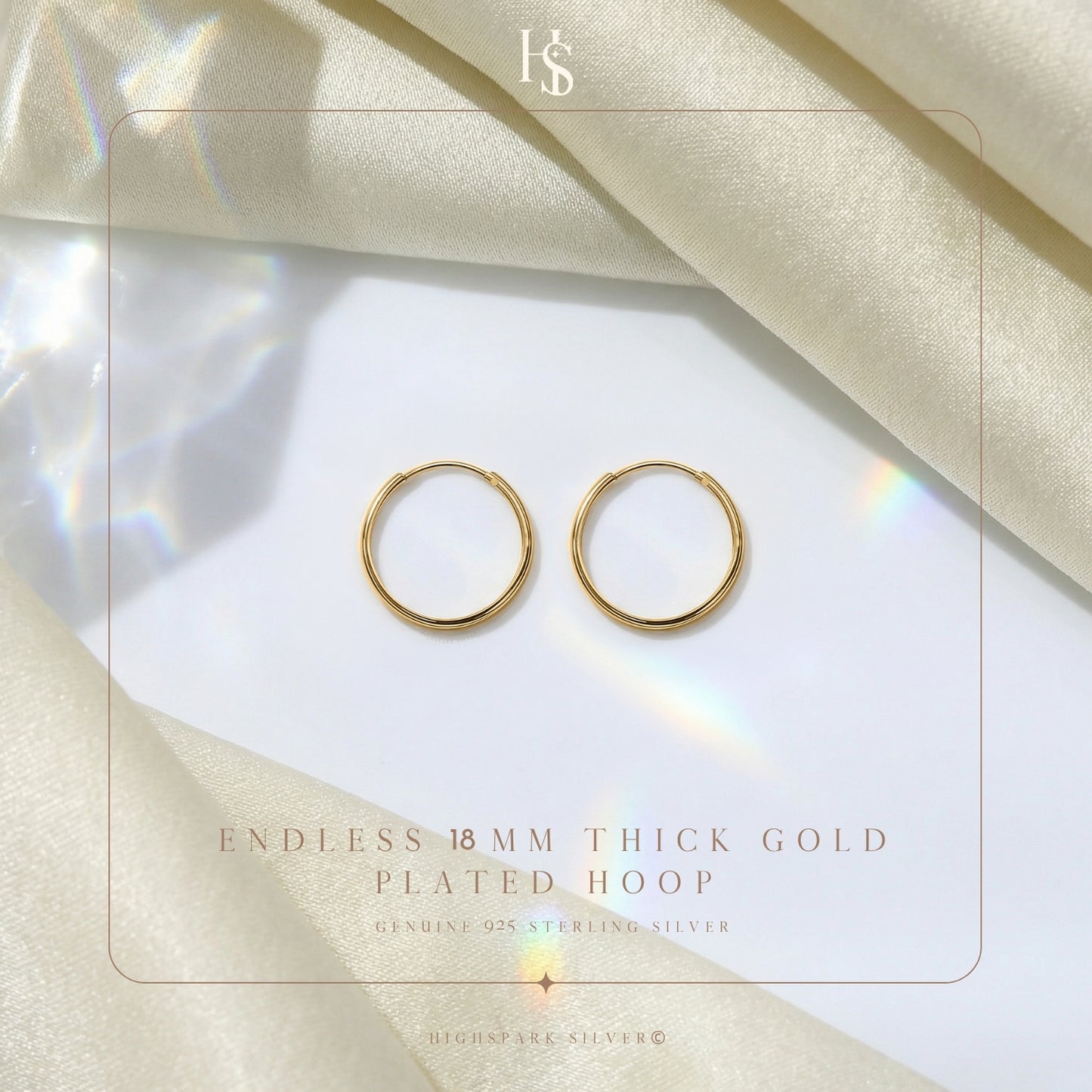 Plain Gold Sleeper Hoop Earrings in Gold-Plated Sterling Silver