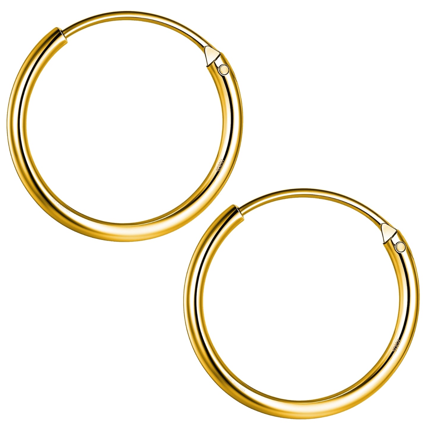 Plain Gold Sleeper Hoop Earrings in Gold-Plated Sterling Silver