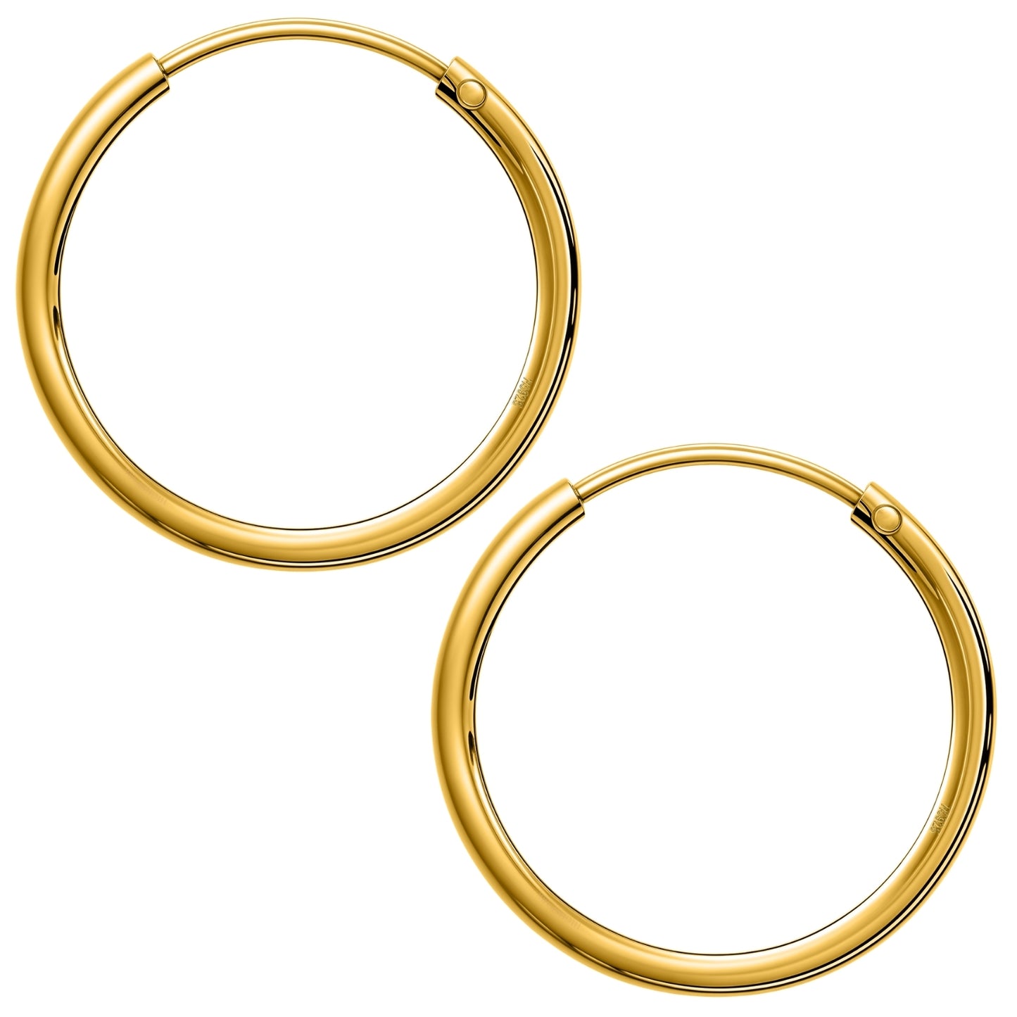 Plain Gold Sleeper Hoop Earrings in Gold-Plated Sterling Silver